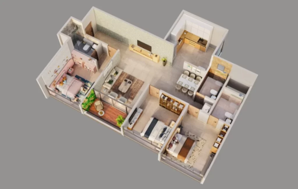 ventana-merlinprojects 3BHK Floor Plan